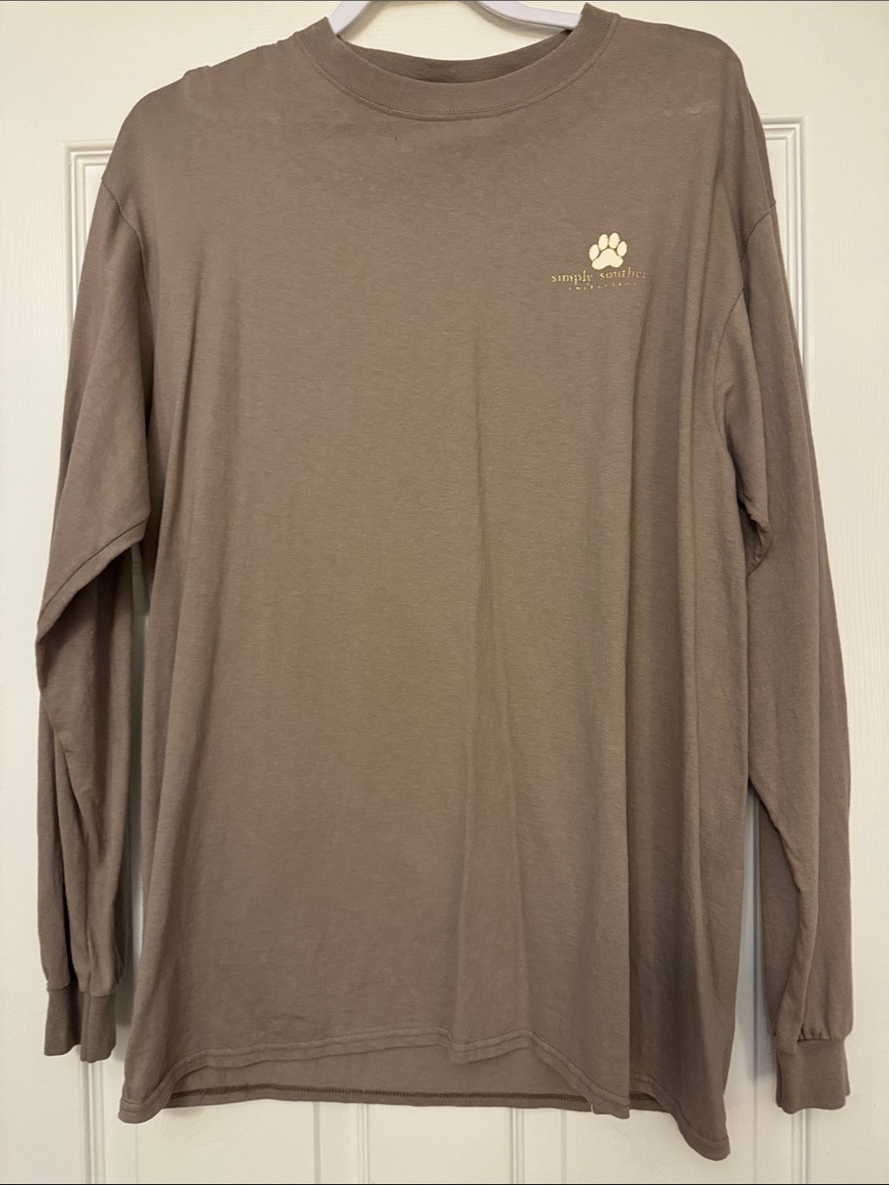 NWOT Simply Southern Tan Dog Theme Long Sleeve Shirt in Size Large - Picture 2 of 4